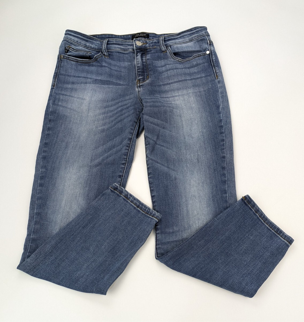 Judy Blue Women's Relaxed Fit Skinny Jeans 15/32 Mid Rise Medium Wash